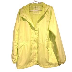 L.L. Bean Waterproof Windbreaker Jacket Women's 2X Citron Yellow NWOT Hooded